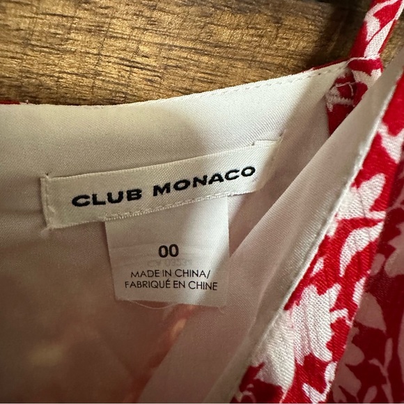 Club Monaco Red‎ White Ruffle Sleeve Dress 00 - Picture 4 of 5